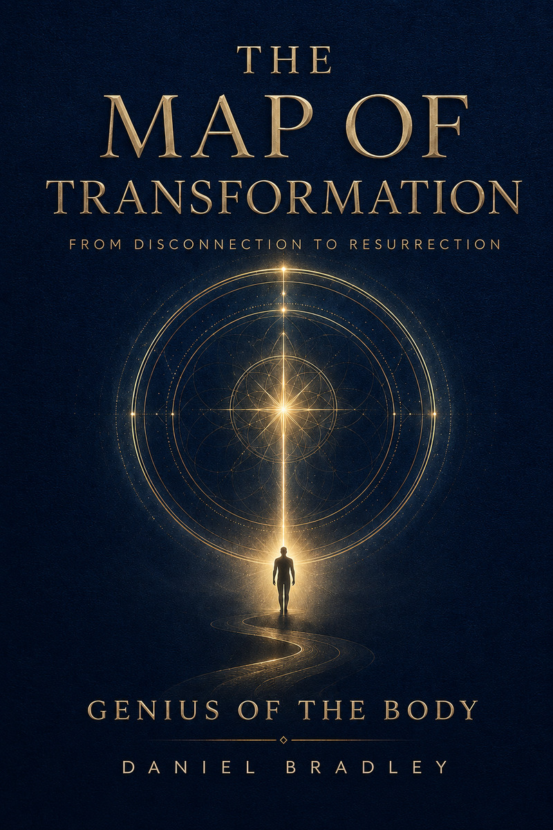 The Map of Transformation — book cover showing a luminous human figure walking a golden path toward a radiant star on deep navy